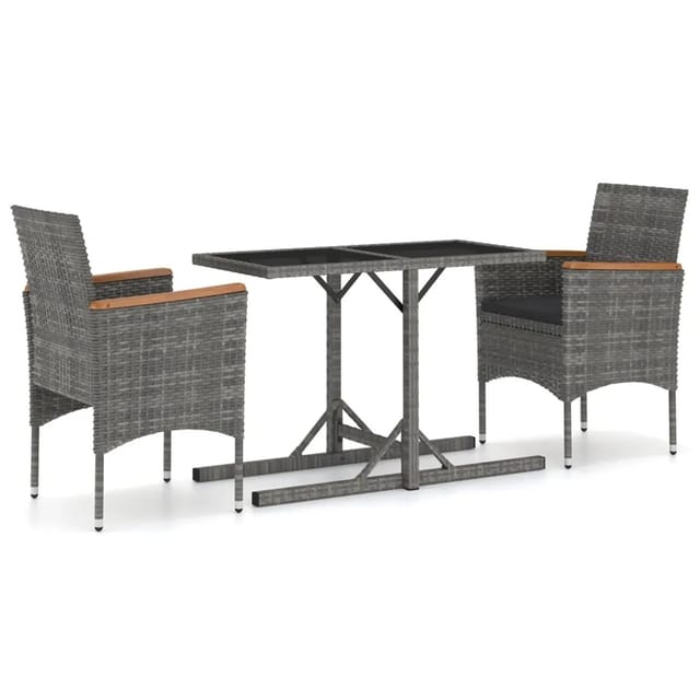 vidaXL 3-tlg Garten-Essgruppe Grau Modell 31
