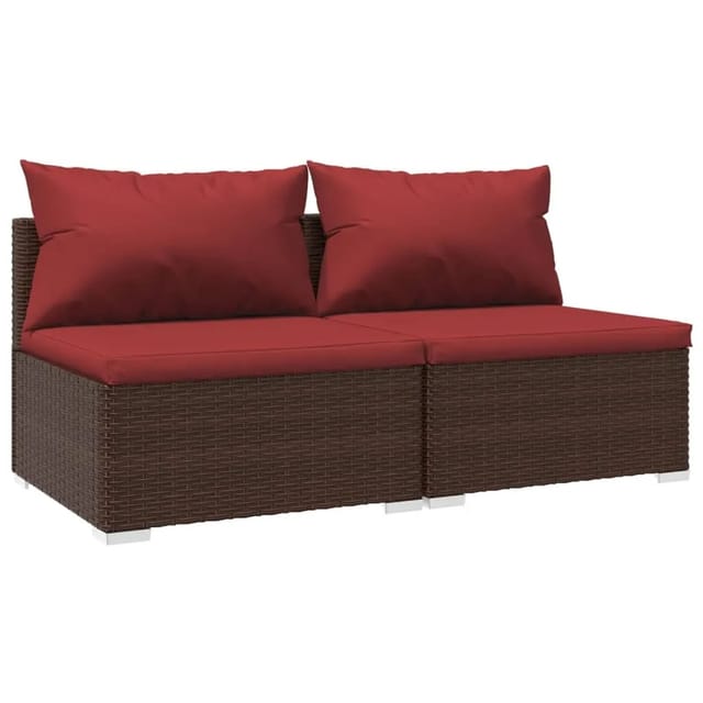 vidaXL 2-tlg Garten-Lounge-Set mit Kissen Poly Rattan Braun Modell 3