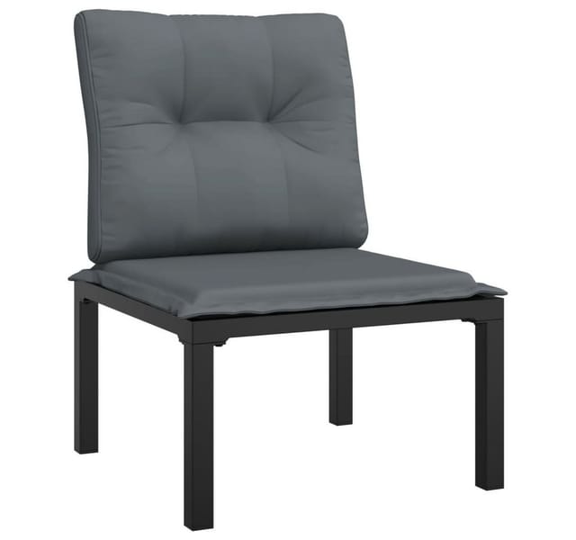 vidaXL 4-tlg Garten-Lounge-Set Schwarz und Grau Poly Rattan Modell 6