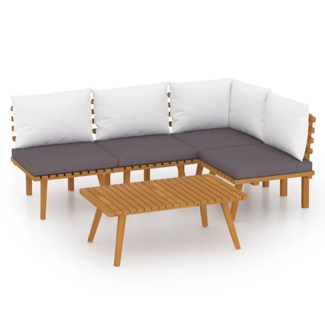 vidaXL 5-tlg Garten-Lounge-Set mit Kissen Massivholz Akazie Modell 10