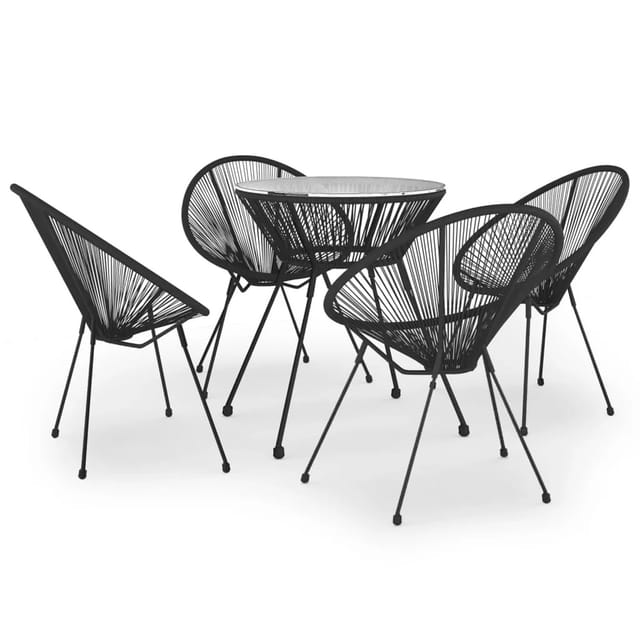 vidaXL 5-tlg Garten-Essgruppe Schwarz Modell 162