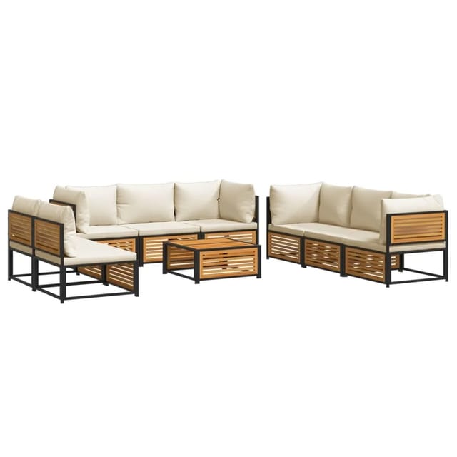 vidaXL 9-tlg Garten-Sofagarnitur mit Kissen Massivholz Akazie Modell 9