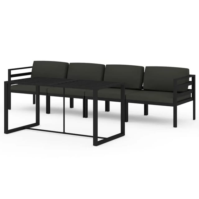 vidaXL 5-tlg Garten-Lounge-Set mit Kissen Aluminium Anthrazit Modell 7
