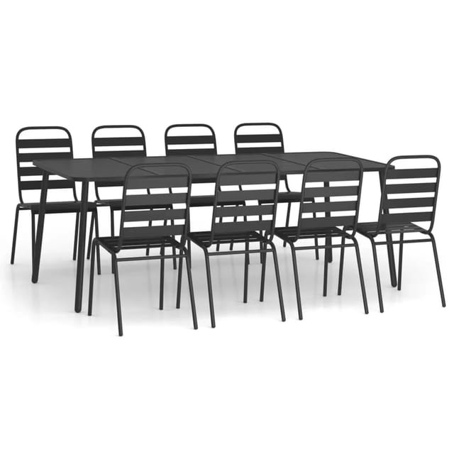 vidaXL 9-tlg Garten-Essgruppe Anthrazit Stahl Modell 3