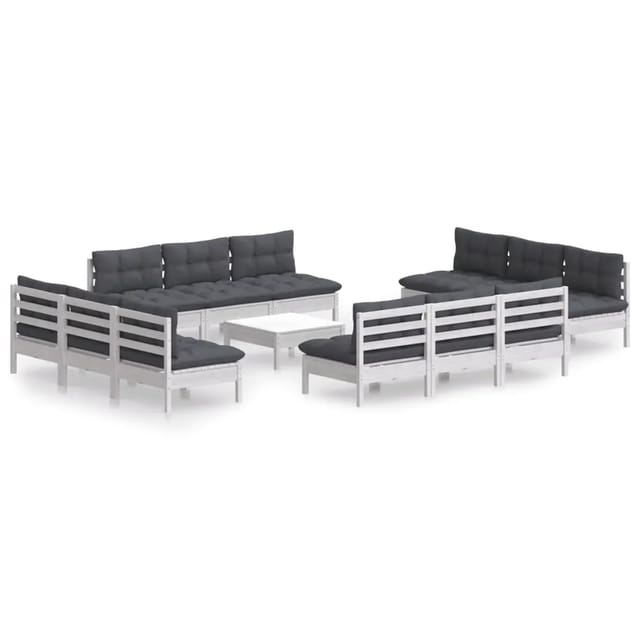 vidaXL 13-tlg Garten-Lounge-Set mit Anthrazit Kissen Kiefernholz Modell 1