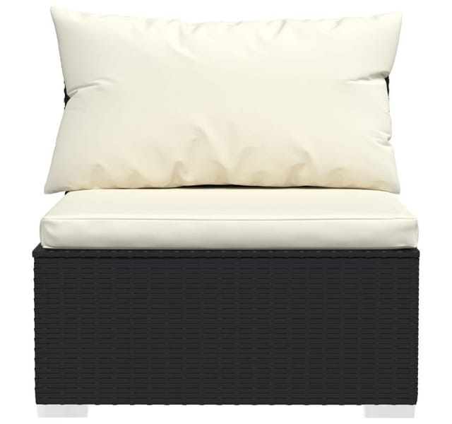 vidaXL 9-tlg Garten-Lounge-Set mit Kissen Poly Rattan Schwarz Modell 40