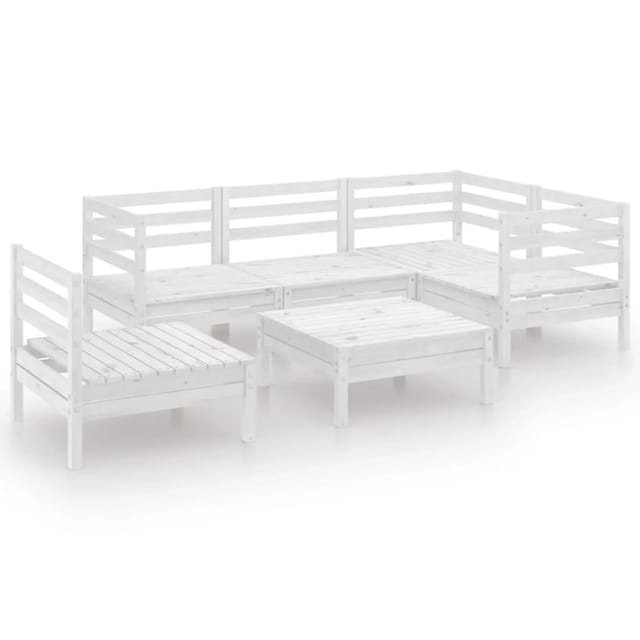 vidaXL 6-tlg Garten-Lounge-Set Massivholz Kiefer Weiß Modell 4