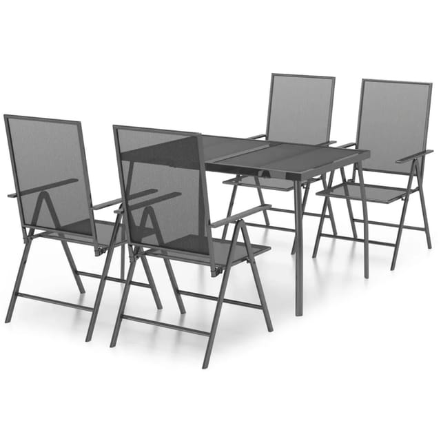 vidaXL 5-tlg Garten-Essgruppe Anthrazit Stahl Modell 5