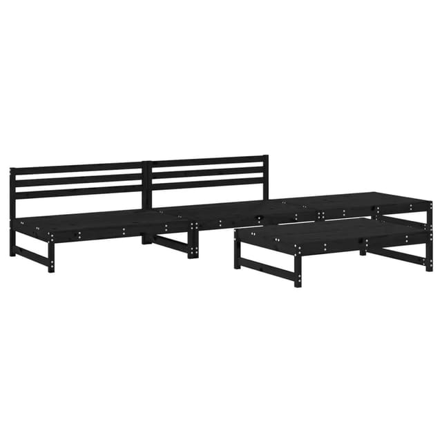vidaXL 4-tlg Garten-Lounge-Set Schwarz Massivholz Kiefer Modell 12