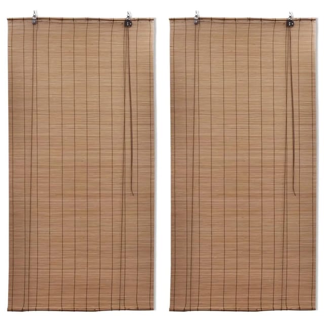 vidaXL Bambusrollos 2 Stk Braun 120x220 cm