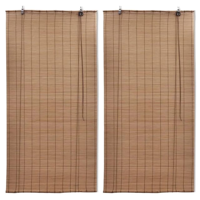 vidaXL Bambusrollos 2 Stk 80x160 cm Braun