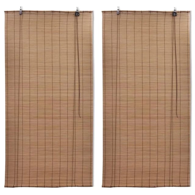 vidaXL Bambusrollos 2 Stk 150x220 cm Braun