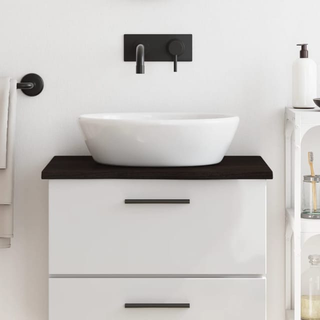 vidaXL Waschtischplatte Dunkelgrau 60x50x2 cm Massivholz Behandelt