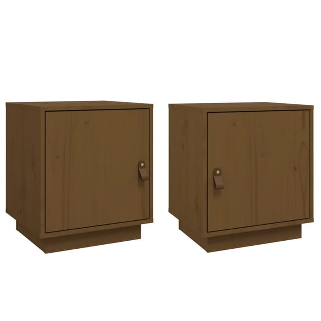 vidaXL Nachttische 2 Stk Honigbraun 40x34x45 cm Massivholz Kiefer Modell 3