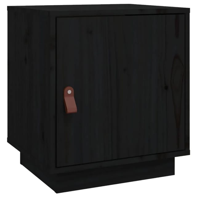 vidaXL Nachttisch Schwarz 40x34x45 cm Massivholz Kiefer Modell 3