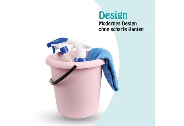 ProHome Eimer 5 Liter Kunststoffbügel Rosa 1er Pack