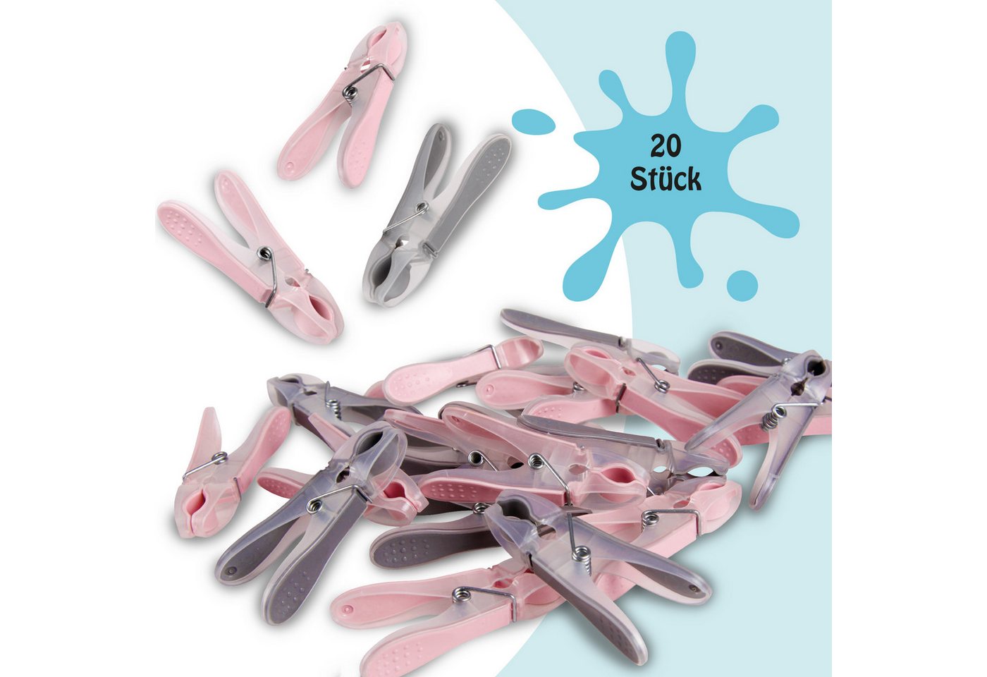 ProHome Wäscheklammern Anthrazit Rosa 20er Pack Bild 3