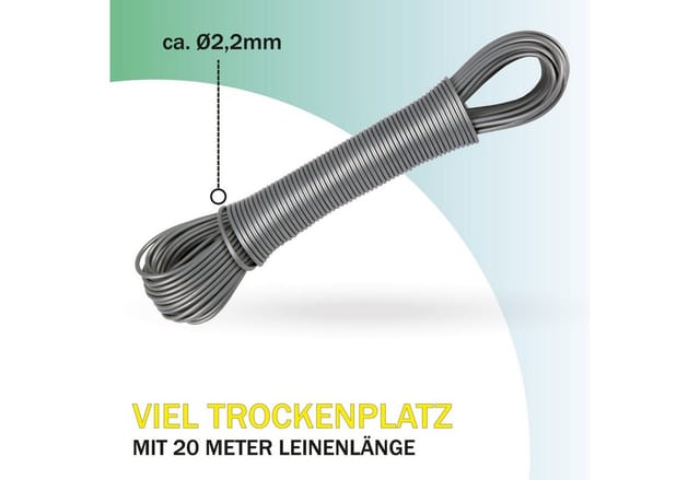 Bestlivings Wäscheleine 20 Meter x 2,2 mm Anthrazit