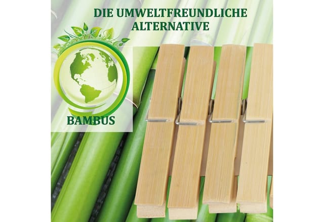 Bestlivings Wäscheklammern Bambus 6 cm 24 Stück