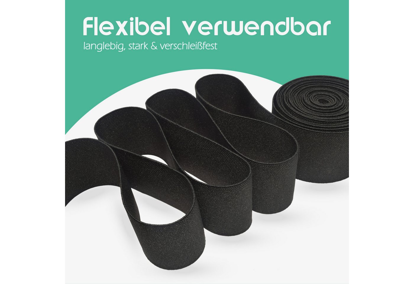 ProHome Gummiband 2,5 m x 1,5 cm Schwarz