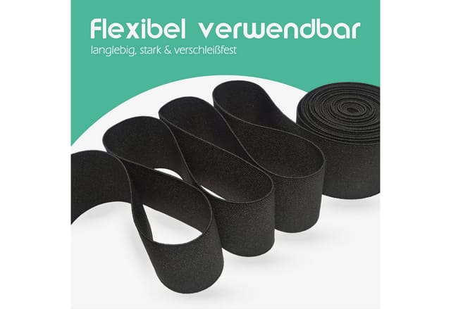 ProHome Gummiband 2,5 m x 1,5 cm Schwarz