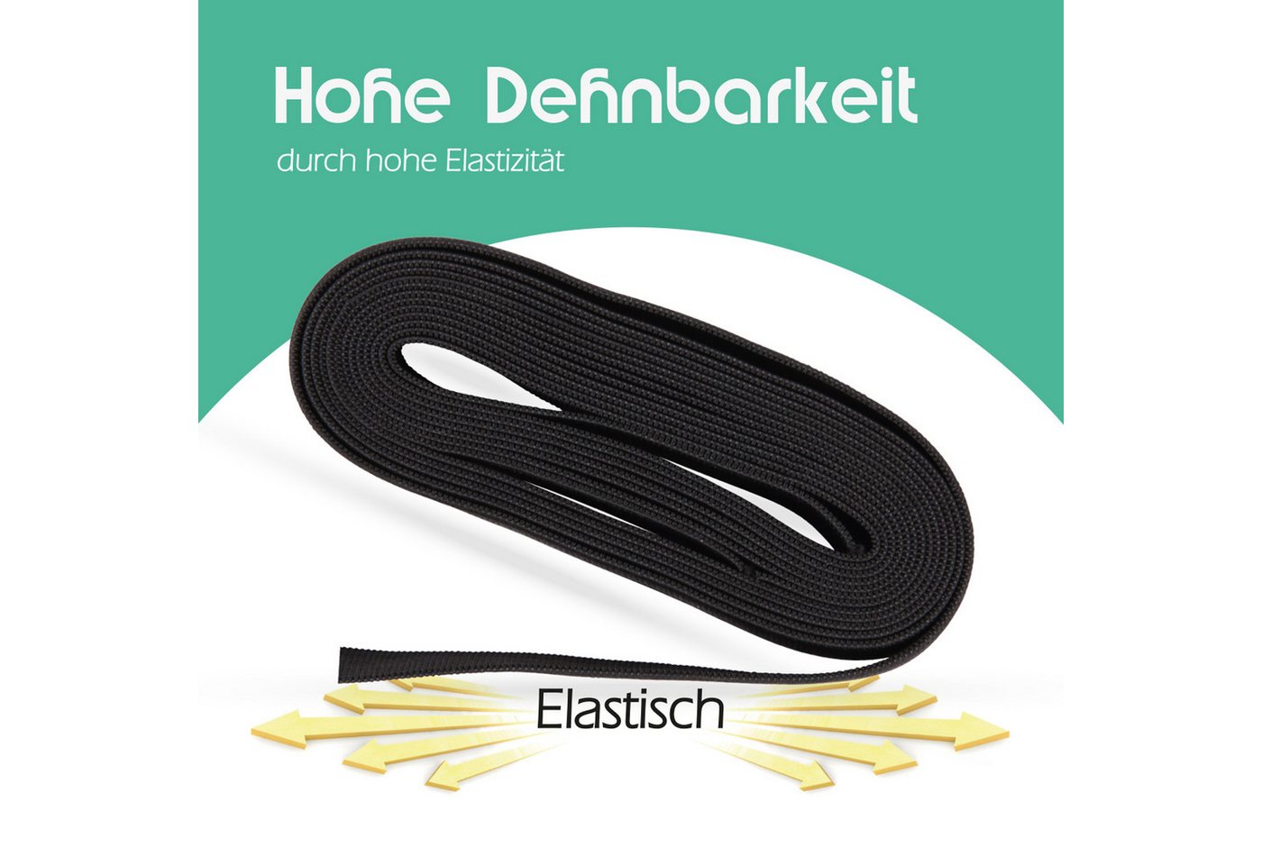 ProHome Gummiband 2,5 m x 1,5 cm Schwarz Bild 2