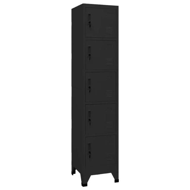 vidaXL Schließfachschrank Schwarz 38x40x180 cm Stahl Modell 1
