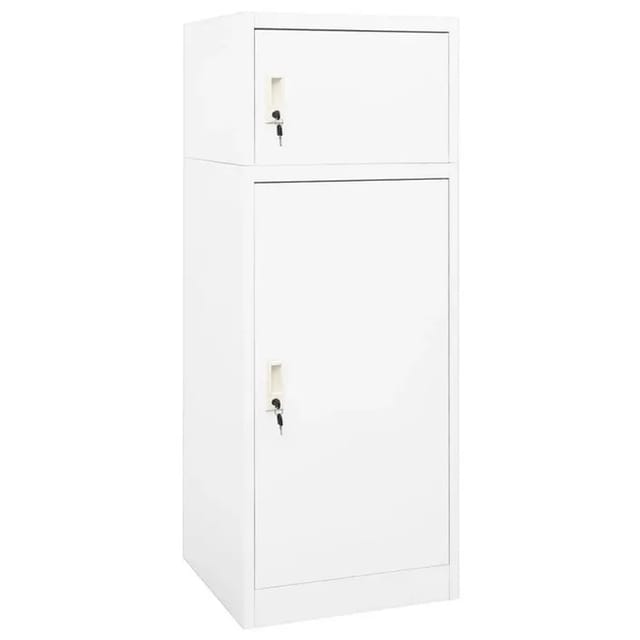 vidaXL Sattelschrank Weiß 53x53x140 cm Stahl