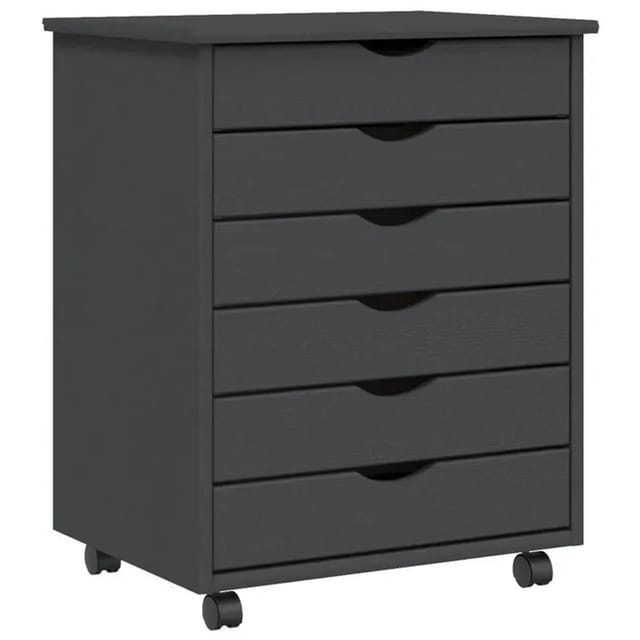 vidaXL Rollschrank mit Schubladen MOSS Grau Massivholz Kiefer Modell 2