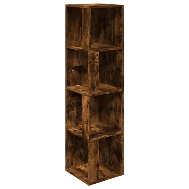 vidaXL Eckregal Räuchereiche 33x33x132 cm Holzwerkstoff