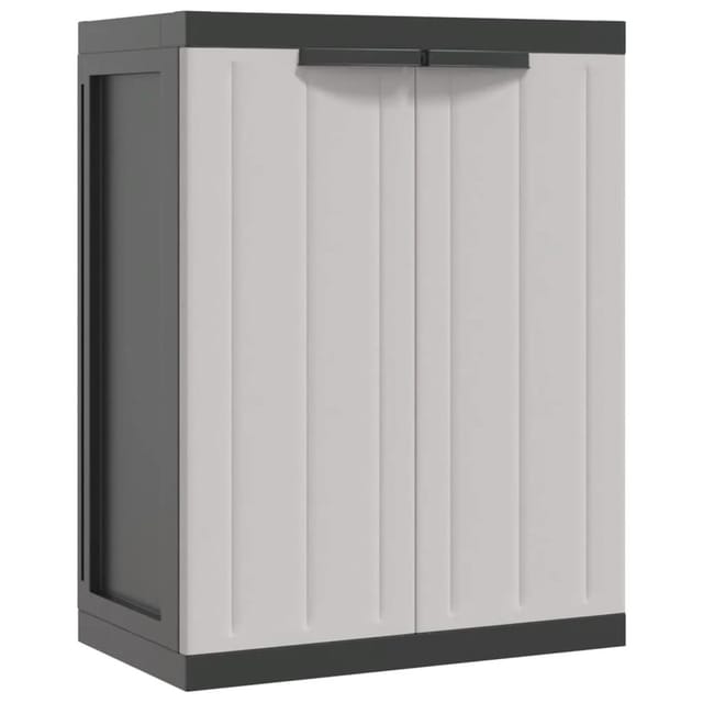 vidaXL Gartenschrank Grau und Schwarz 65x37x85 cm PP