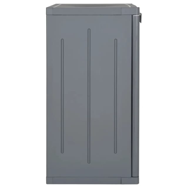 vidaXL Gartenschrank Grau 65x45x88 cm PP Rattan-Optik