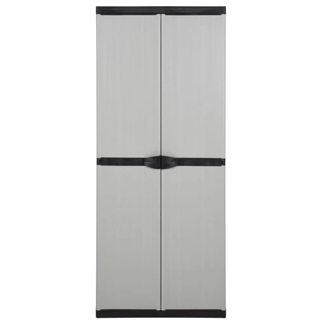 vidaXL Garten-Lagerschrank mit 3 Böden Grau & Schwarz 68x40x168 cm
