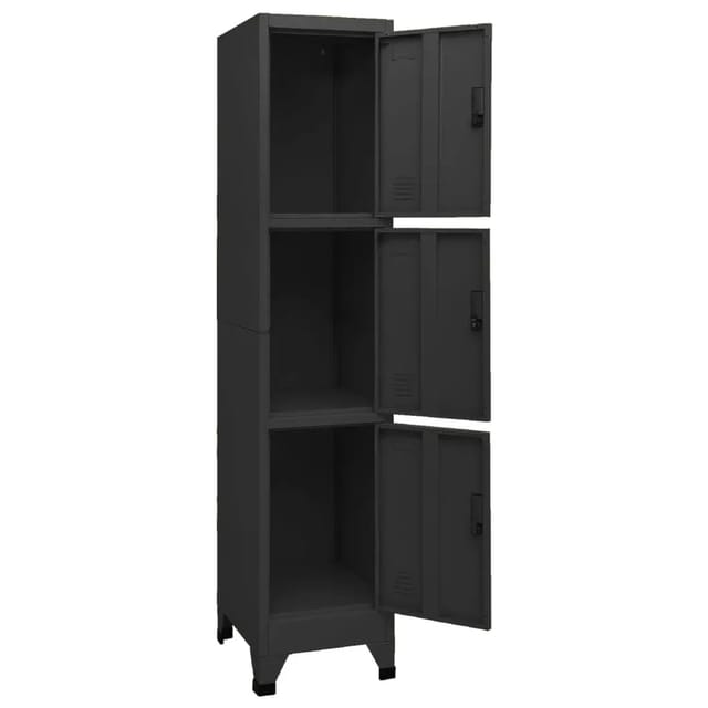 vidaXL Schließfachschrank Schwarz 38x45x180 cm Stahl Modell 3