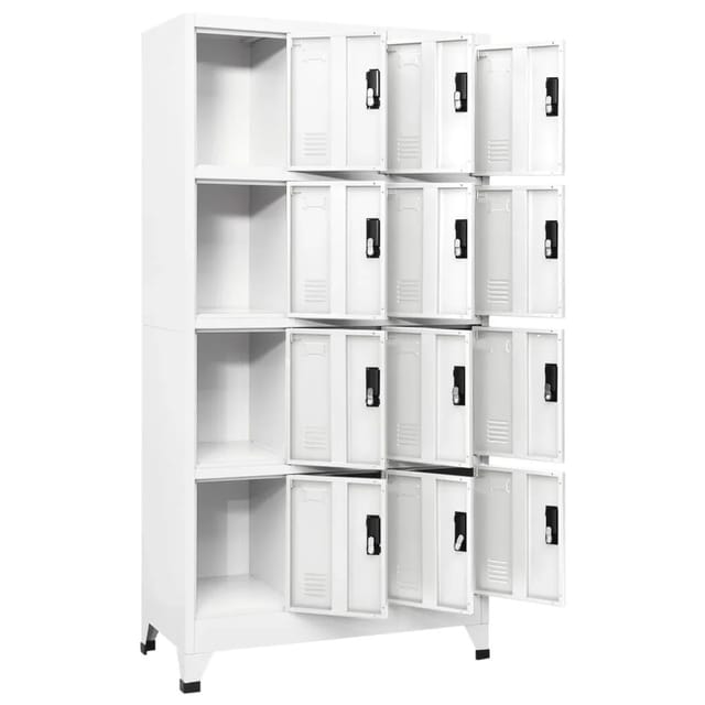 vidaXL Schließfachschrank Weiß 90x45x180 cm Stahl Modell 3