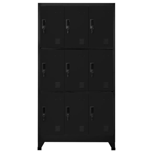 vidaXL Schließfachschrank Schwarz 90x45x180 cm Stahl Modell 2