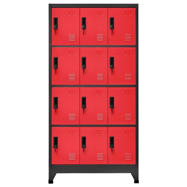 vidaXL Schließfachschrank Anthrazit und Rot 90x45x180 cm Stahl Modell 3