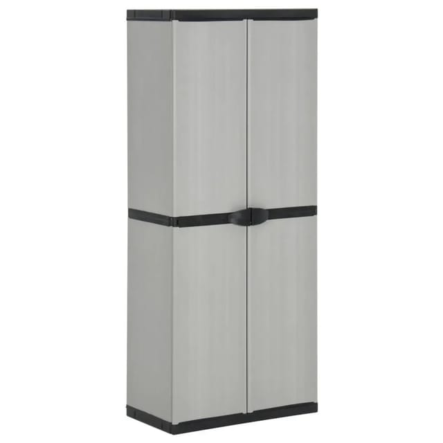 vidaXL Garten-Lagerschrank mit 3 Böden Grau & Schwarz 68x40x168 cm Modell 1