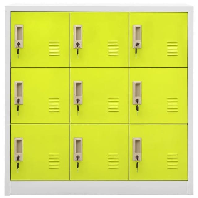 vidaXL Schließfachschrank Hellgrau und Grün 90x45x92,5 cm Stahl Modell 3
