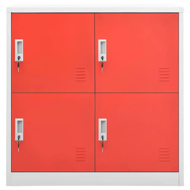 vidaXL Schließfachschrank Hellgrau und Rot 90x45x92,5 cm Stahl Modell 1