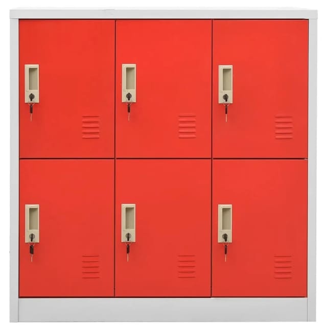 vidaXL Schließfachschrank Hellgrau und Rot 90x45x92,5 cm Stahl Modell 2