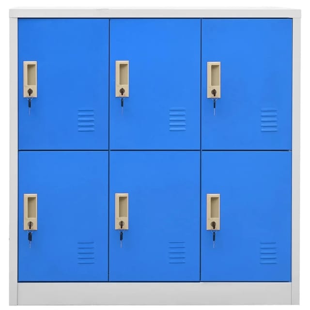 vidaXL Schließfachschrank Hellgrau und Blau 90x45x92,5 cm Stahl Modell 2