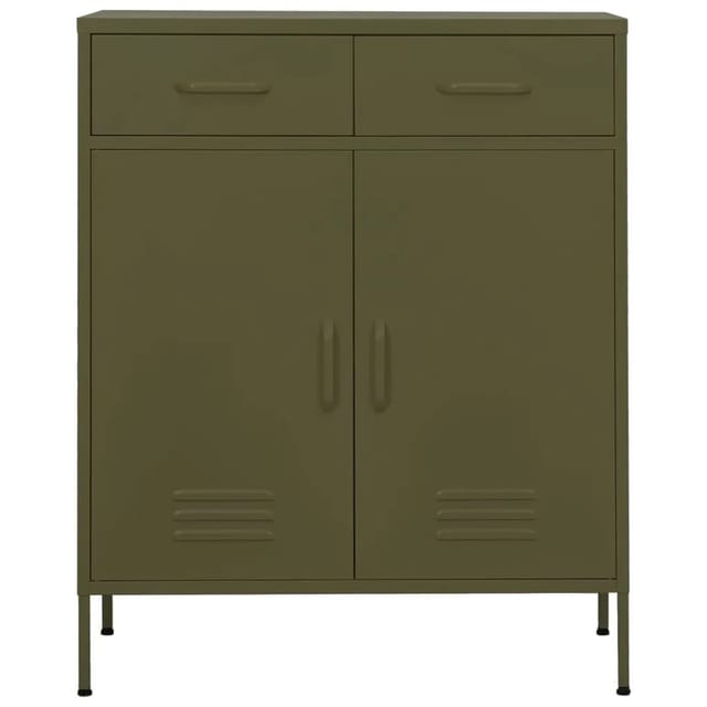 vidaXL Lagerschrank Olivgrün 80x35x101,5 cm Stahl Modell 2