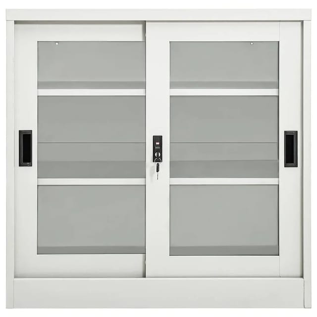 vidaXL Schrank mit Schiebetür Hellgrau 90x40x90 cm Stahl