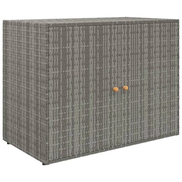 vidaXL Gartenschrank Grau 100x55,5x80 cm Poly Rattan