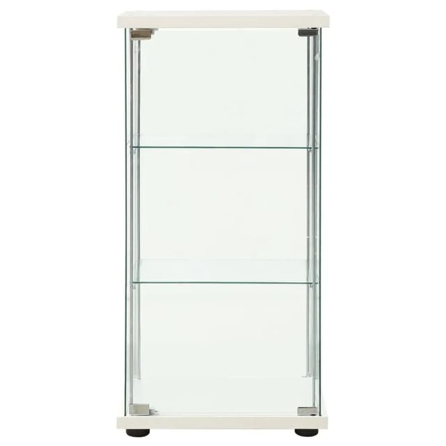 vidaXL Vitrine Hartglas Weiß