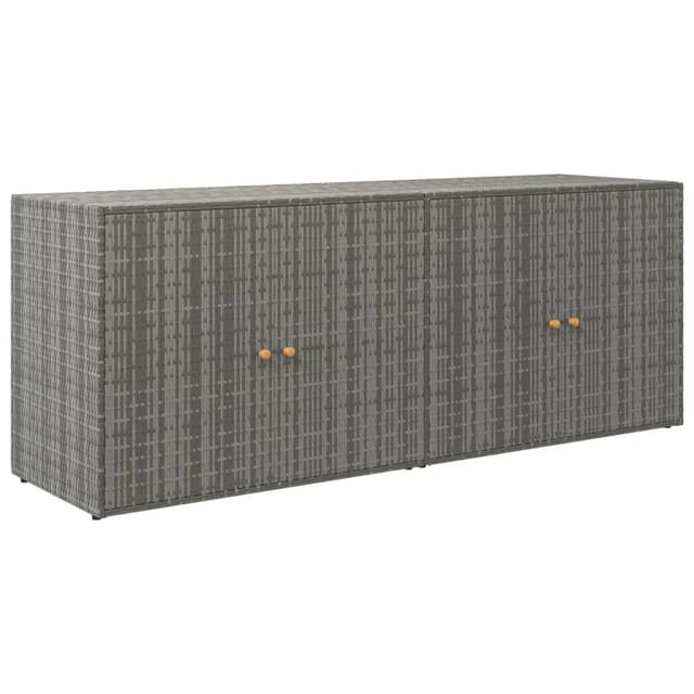 vidaXL Gartenschrank Grau 198x55,5x80 cm Poly Rattan