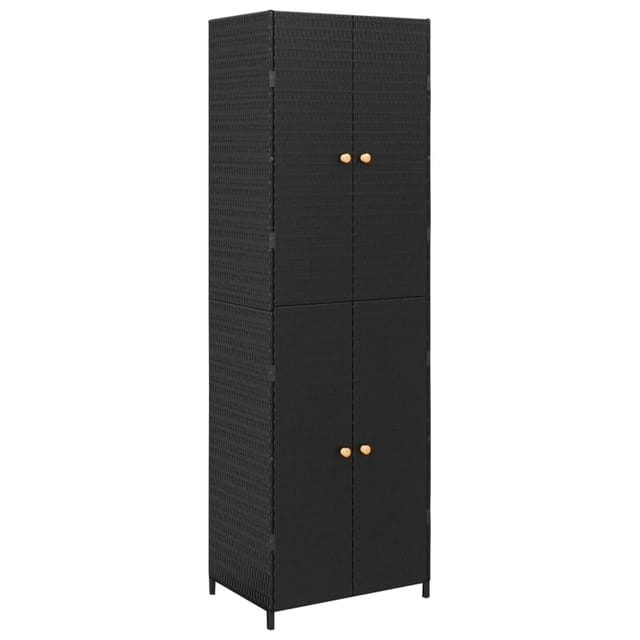 vidaXL Gartenschrank Schwarz 59x40x180 cm Poly Rattan
