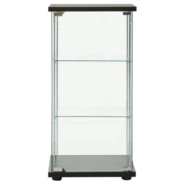 vidaXL Vitrinenschrank Hartglas Schwarz