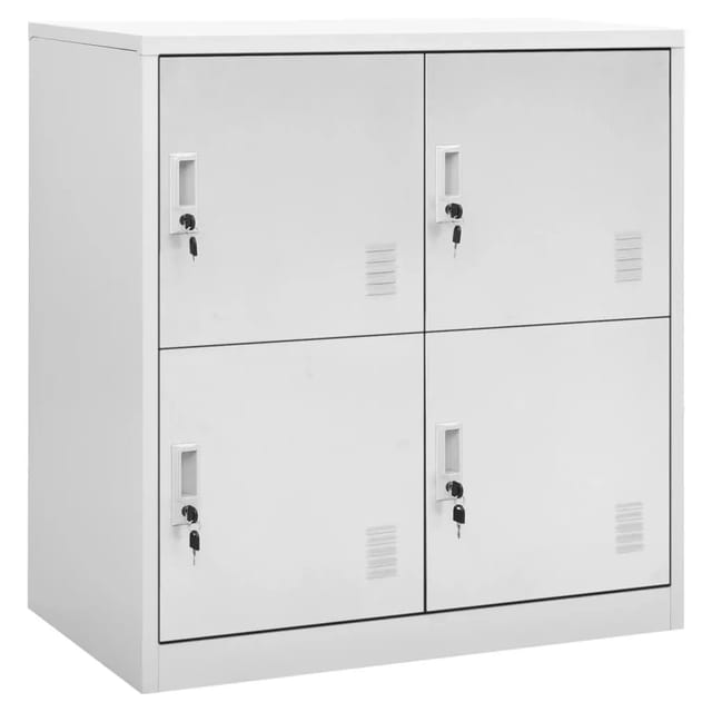vidaXL Schließfachschränke 2 Stk Hellgrau 90x45x92,5 cm Stahl Modell 1